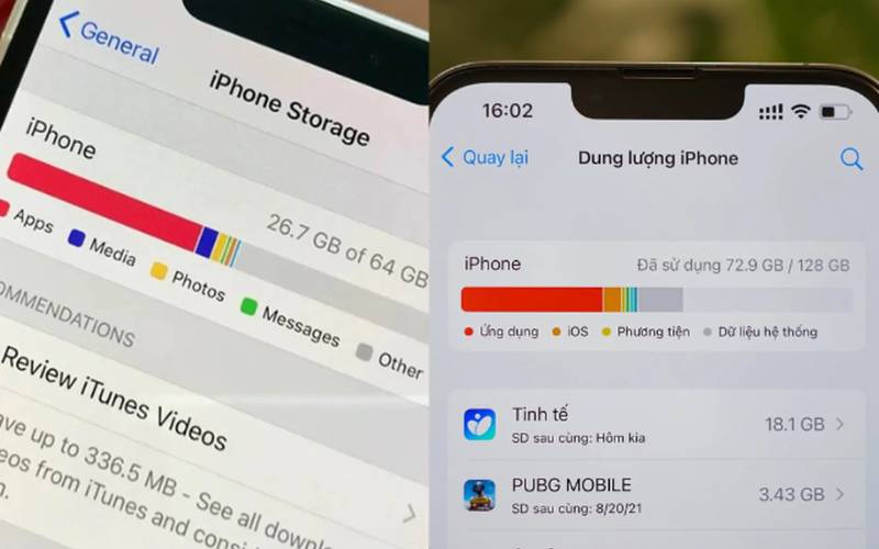 Kiểm tra nhanh dung lượng đang bị chiếm bởi mục nào